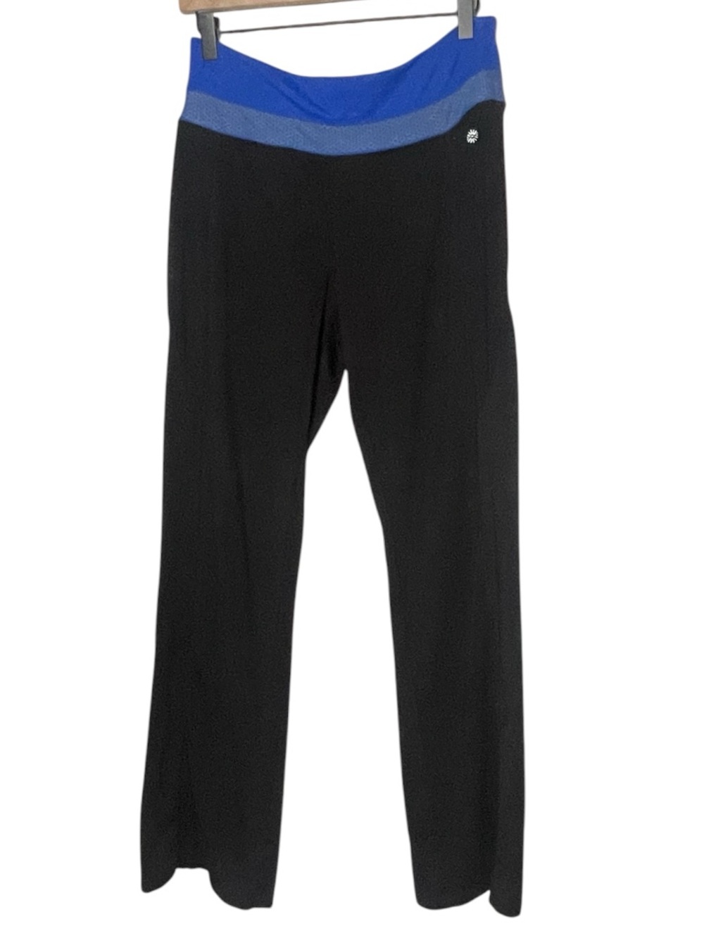 Tangerine Double Waistband Flare Yoga Pants Black Blue Size M - Picture 3 of 4